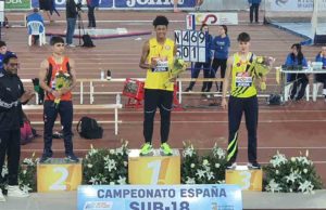 El joven Iker diaz de Colmenar Viejo, bronce en el Campeonato de España de Salto de altura