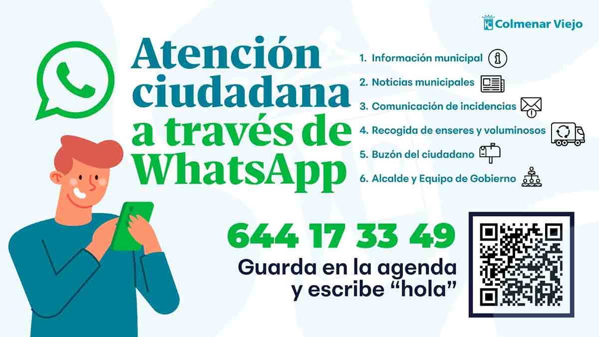 Colmenar Viejo lanza su servicio de atención ciudadana vía WhatsApp