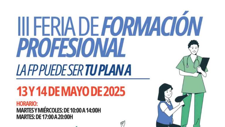 Descubre la oferta de Grado Medio y Superior en la III Feria de Formación Profesional de Colmenar Viejo. Stands, ponencias y actividades los días 13 y 14 de mayo.