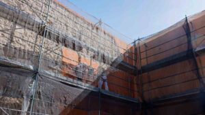 El Ayuntamiento de Colmenar Viejo comienza las Obras de Reparación en el frontón de la plaza de Eulogio Carrasco