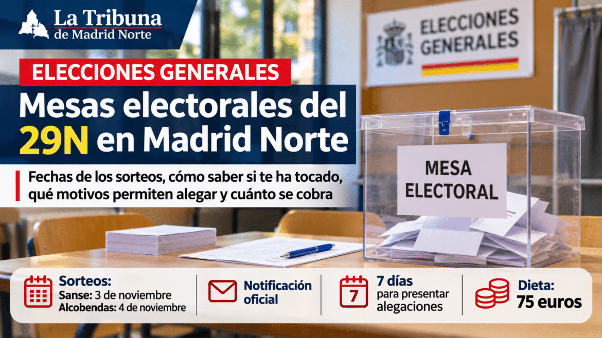 Mesas electorales Madrid Norte: San Sebastián de los Reyes , Alcobendas, Tres Cantos y Colmenar VIejo